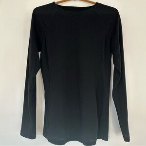 Lululemon Black Cotton Long Sleeve Crew Neck Shirt Size 4